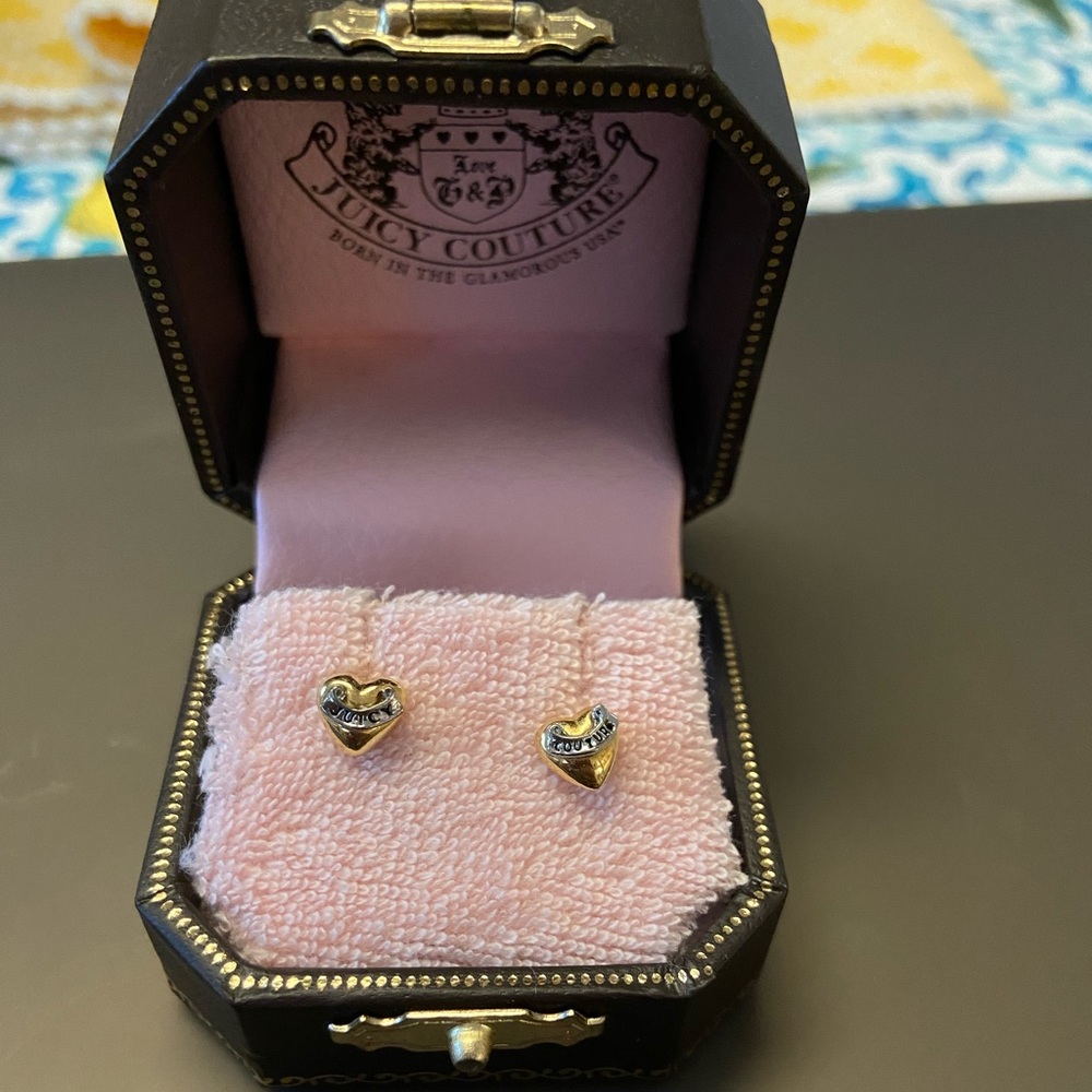 Juicy Couture heart stud earrings